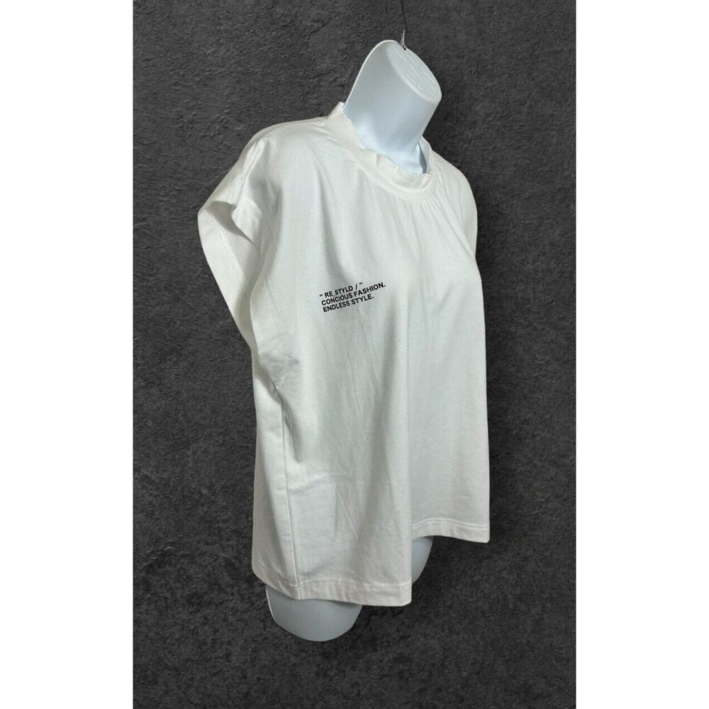 Women's Missguided Re_Styled White Top Sz 10 (M) Recycled Material Blouse